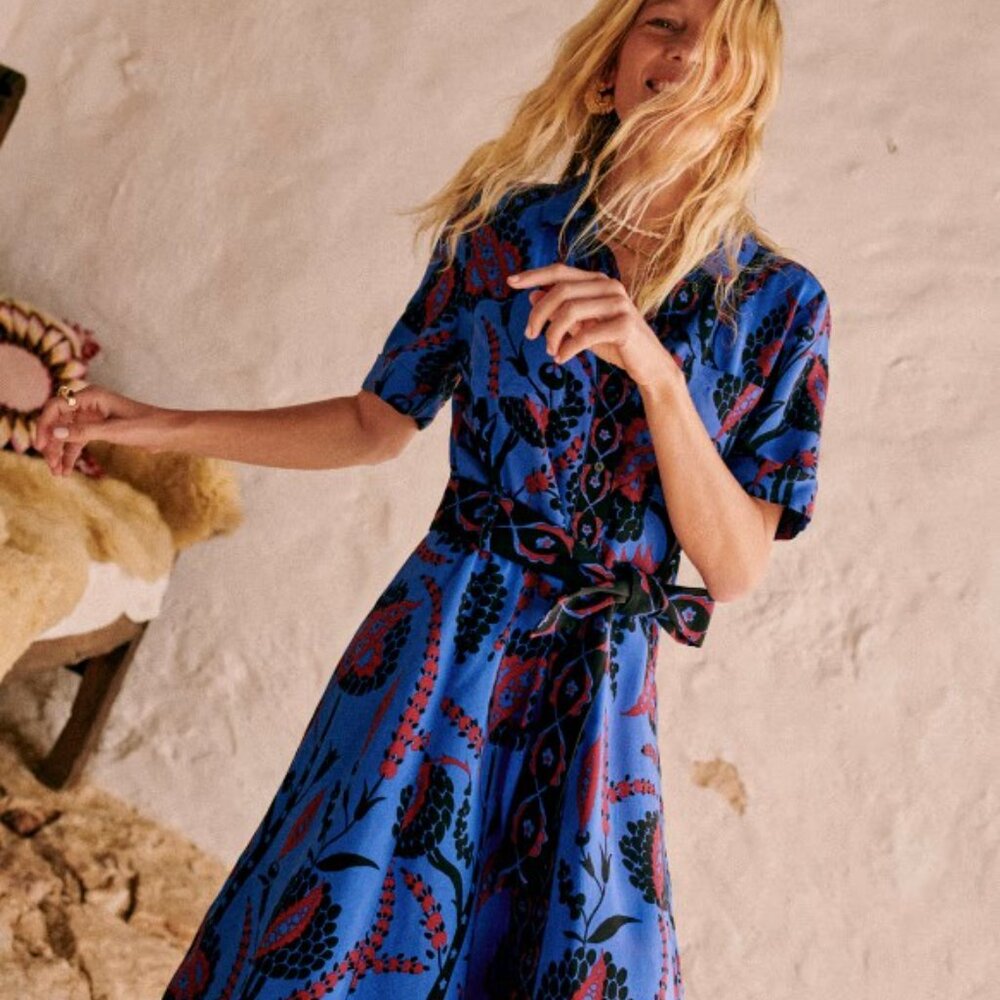 Sezane Adèle Dress Atla Blue - Size 6